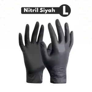 Siyah Nitril Eldiven Pudrasız Large (L) 100lü Kutu