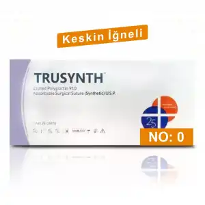 Trusynth PGA Sütür 75cm Keskin (Emilebilir) No: 0 12li Kutu