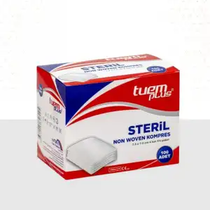 Tuemplus Nonwoven Steril Kompres 7,5x7,5 4 Kat 100lü Kutu