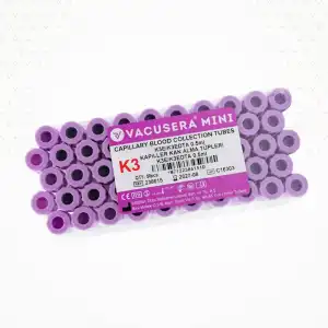 Vacusera K3 Edtalı Tüp 0,5 ML (Pediatrik) (Mor Kapak) 50li Paket
