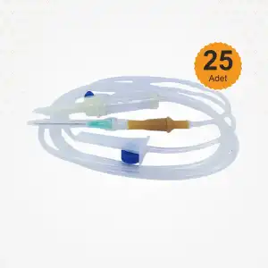 Valeria Serum Seti (İnfüzyon Seti) Kilitli (Vidalı Uç) Yeşil Uçlu 25li Paket