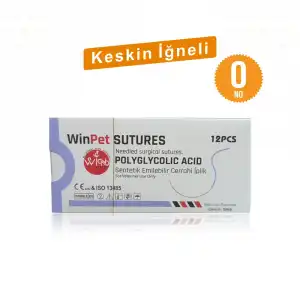 WinPet Sütür PGA USP 0 (3/8 circle 30mm) Sentetik Emilebilir - 12li Paket
