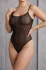 Siyah Transparan Tül Fantazi Bodysuit TM1481