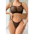 Siyah Transparan Tül Bralet Tanga İç Giyim Takımı TM1383