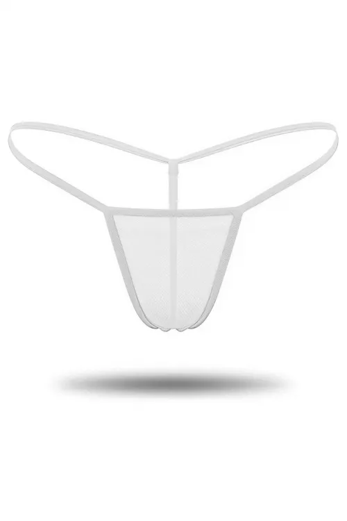 Beyaz Transparan Tül String Tanga TM0368