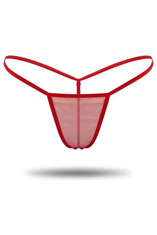 3lü Renkli Transparan Tül String Tanga TM0369