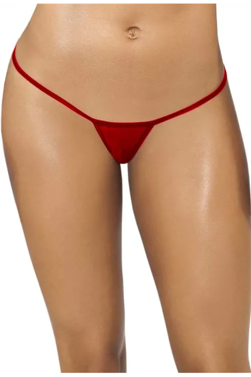 Kırmızı Transparan Tül String Tanga TM1115