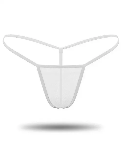 Beyaz Transparan Tül String Tanga TM0368