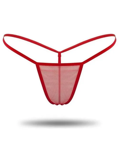 3lü Renkli Transparan Tül String Tanga TM0369