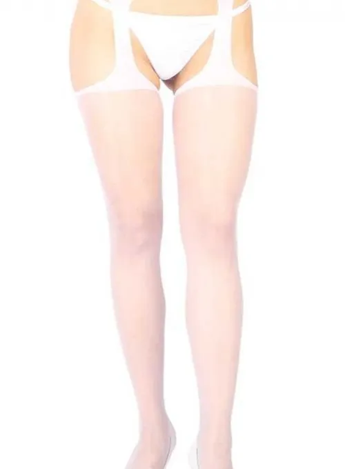 Beyaz Özel Bölgesi Açık Fantazi Külotlu Çorap TM1054