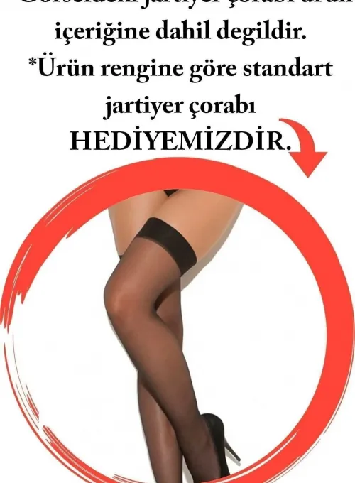 Eller Kelepçeli Siyah Büyük Beden Jartiyer TM1251