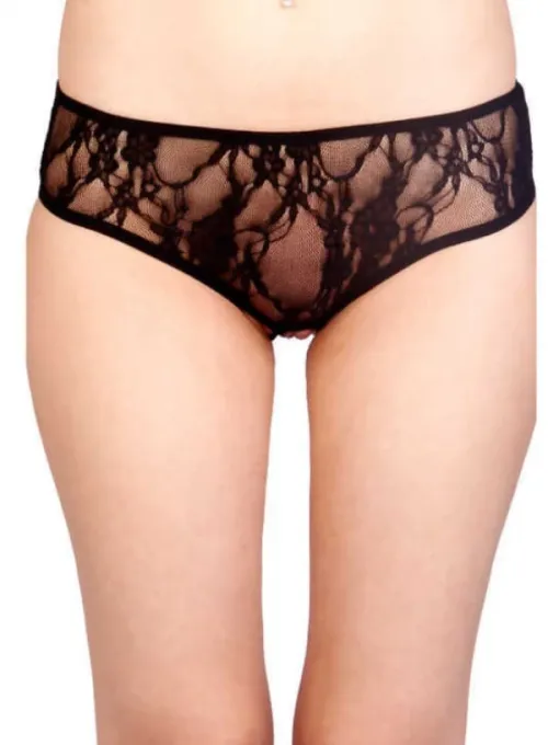 Siyah Dantelli Özel Bölgeleri Açık Fantazi Külot TM1158
