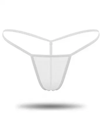 Beyaz Transparan Tül String Tanga TM0368