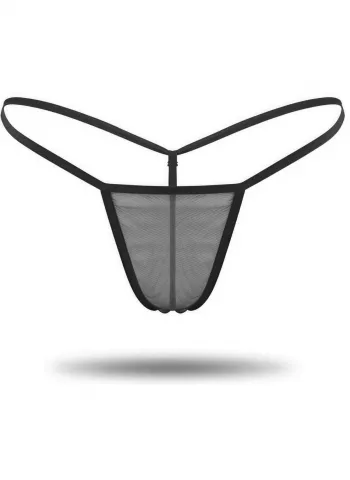 Siyah Transparan Tül String Tanga TM1114