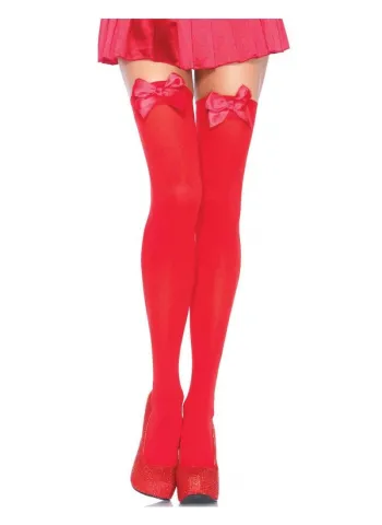 Kırmızı Fiyonklu Kırmızı Jartiyer Çorabı TM1211