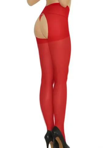 Özel Bölgesi Açık Kırmızı Fantazi Külotlu Çorap TM2035