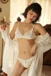 Beyaz Dantelli Fantazi Sütyen ve G-String Takımı TM2090