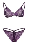 Mor Dantelli Sütyen Ve Gstring Takımı TM2087