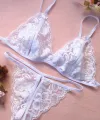 Beyaz Dantelli Fantazi Sütyen ve G-String Takımı TM2090