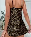 Leopar Desenli Saten Gecelik