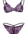 Mor Dantelli Sütyen Ve Gstring Takımı TM2087