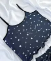 Yıldız Desenli Lacivert Şortlu Pijama Takımı