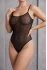 Siyah Transparan Tül Fantazi Bodysuit TM1481