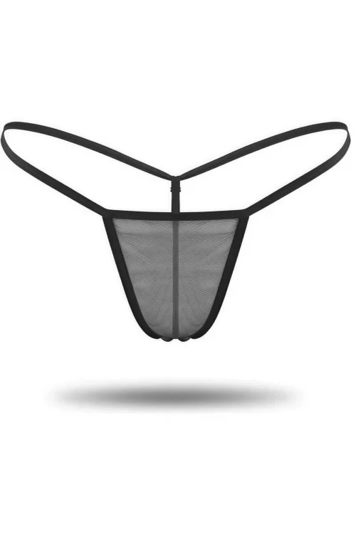 3lü Renkli Transparan Tül String Tanga TM0369