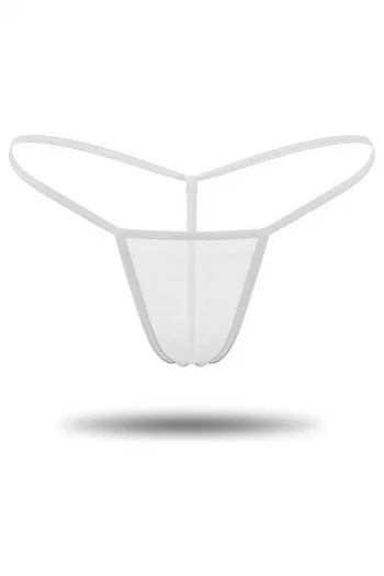 Beyaz Transparan Tül String Tanga TM0368