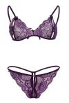 Mor Dantelli Sütyen Ve Gstring Takımı TM2087