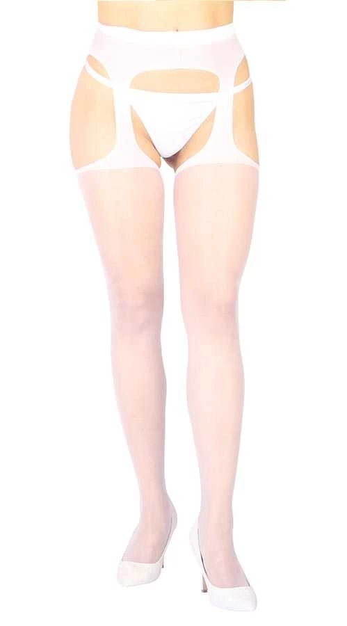 Beyaz Özel Bölgesi Açık  Külotlu Çorap Tm1054