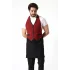 Askılı Yelekli Garson Önlüğü - 401 Kırmızı Kareli