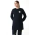 Paramedik Yuvarlak Yaka Penye Tunik Baskılı - Lacivert