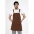 Barista Askılı Önlük Kanguru Cepli Deri Kemerli - Kahve