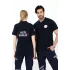 Acil Sağlık Yakalı Unisex Tshirt Kısa Kol Nakışlı - Lacivert