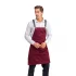 Barista Askılı Önlük Tek Cepli Deri Kemerli - Bordo