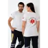 Paramedik Yuvarlak Yaka Penye Kısa Kol Tshirt - Beyaz