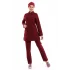Soft Likralı Tesettür Forma Takım İki Çıtçıt - 6407 Bordo Soft