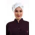 Tesettür Bone - 5313 Beyaz Çizgi