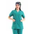 Zarf Yaka Kadın Tek Üst - 30 Ameliyathane Yeşili