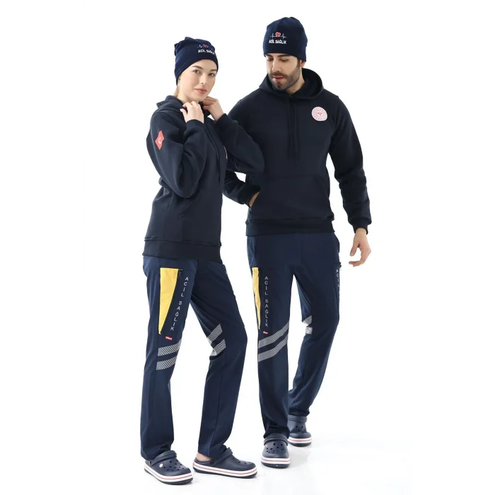 112 Acil Sağlık Unisex Kapüşonlu Sweatshirt - Lacivert