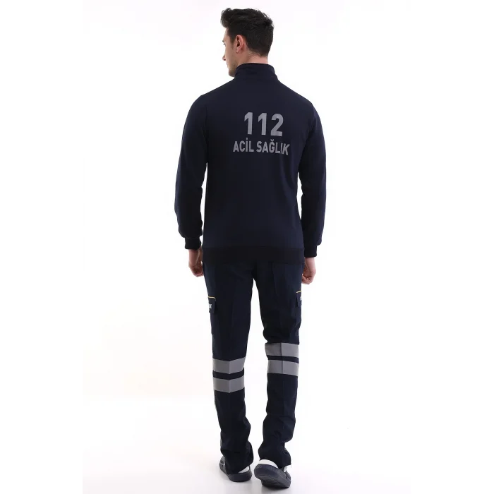 112 Sweatshirt Kışlık Unisex Balıkçı Yaka - Lacivert