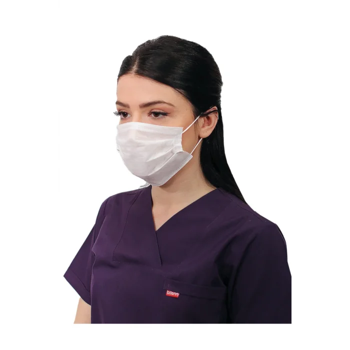 İNCE LASTİKLİ CERRAHİ MASKE 50 Lİ - BEYAZ - STANDART