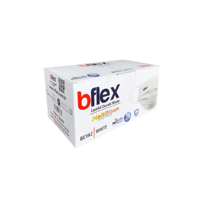 İNCE LASTİKLİ CERRAHİ MASKE 50 Lİ - BEYAZ - STANDART