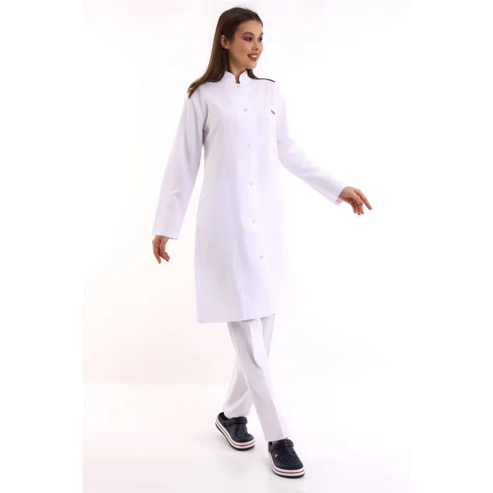 Doktor Öğretmen Kadın Önlük Uzun Boy Hakim Yaka - 171 Beyaz