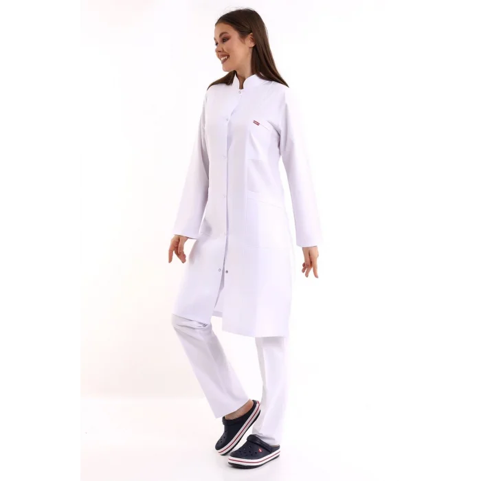 Doktor Öğretmen Kadın Önlük Uzun Boy Hakim Yaka - 171 Beyaz