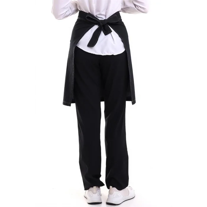 Bel Önlük Kot Çift Cepli - Siyah