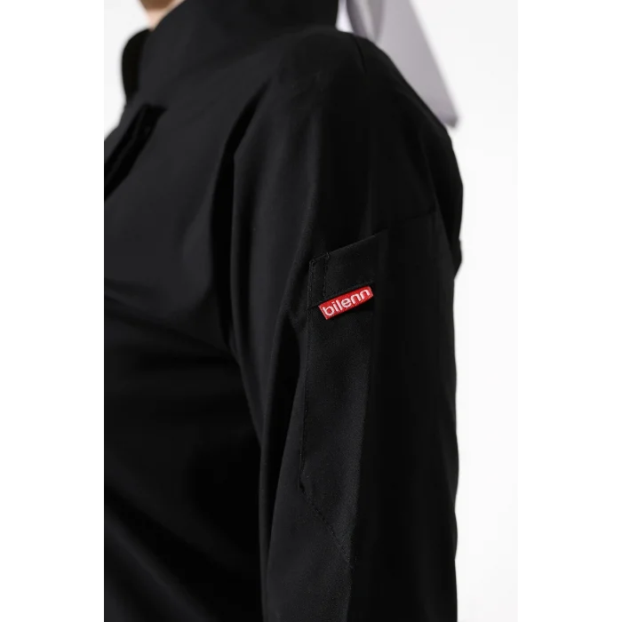 Kadın Likralı Aşçı Ceket - 6403 Siyah