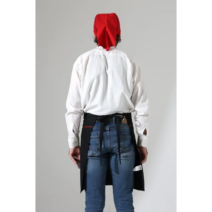 Bel Önlük - Siyah Kırmızı Biyeli