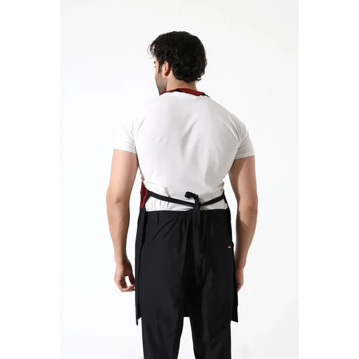 Askılı Yelekli Önlük - 403 Kazayağı Kırmızı-Siyah